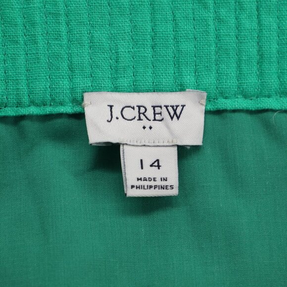 J.CREW FACTORY Linen-Cotton Blend City Pull-On Skirt Green Size 14 - Picture 5 of 7